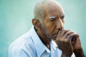 400-06200435 © diego_cervo Model Release: Yes Property Release: No Seniors portrait of contemplative old african american man looking away. Copy space